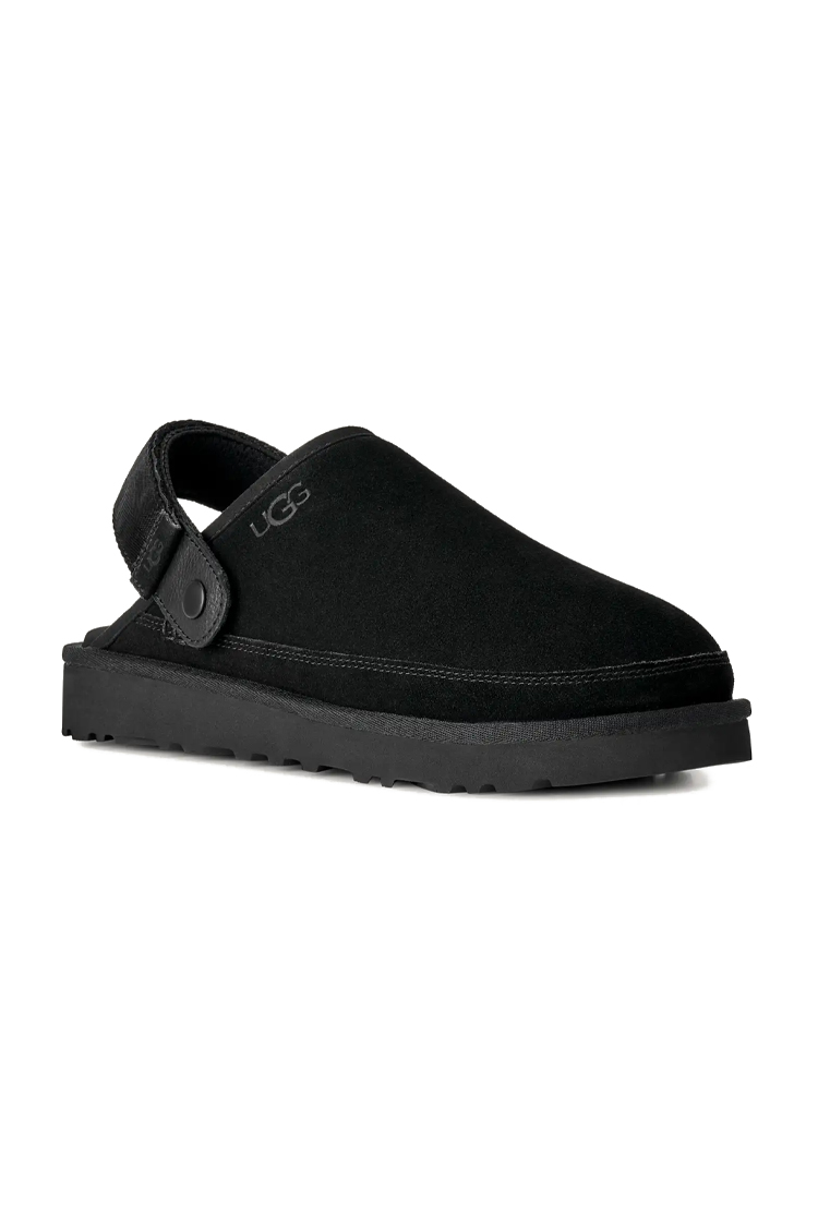 כפכפי זמש אג UGG שחור גברים דגם Goldencoast Clog II רצועת TPU סוליית EVA לוגו מותג