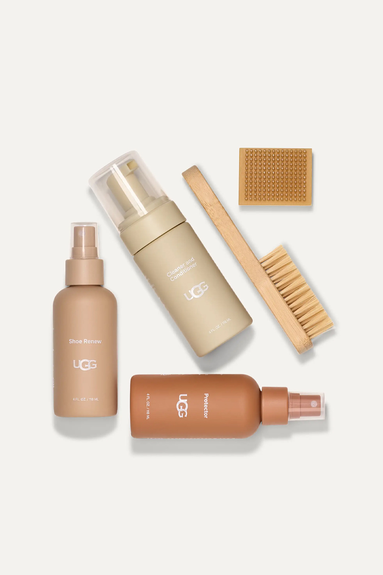 ערכת טיפול והגנה לנעליים UGG care kit ניקוי זמש עור כבש מברשת במבוק מחק שריטות
