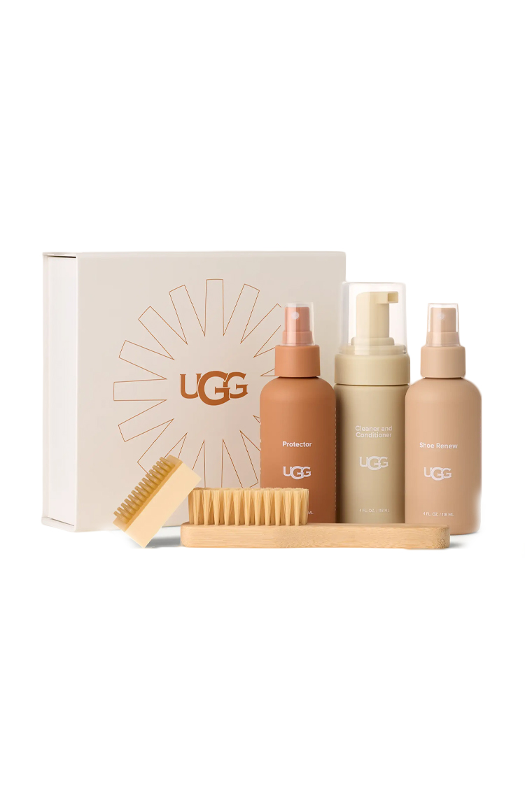 ערכת טיפול והגנה לנעליים UGG care kit ניקוי זמש עור כבש מברשת במבוק מחק שריטות