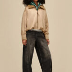 פכפי מיולז זמש UGG נשים חום דגם Lowmel Mule בטנת צמר שרוכים קונטרסט
