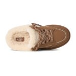 פכפי מיולז זמש UGG נשים חום דגם Lowmel Mule בטנת צמר שרוכים קונטרסט