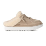 פכפי מיולז זמש UGG נשים קרם דגם Lowmel Mule בטנת צמר שרוכים קונטרסט