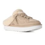 פכפי מיולז זמש UGG נשים קרם דגם Lowmel Mule בטנת צמר שרוכים קונטרסט