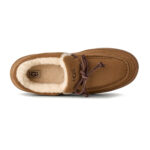 נעלי מוקסין אג UGG חום זמש דגם Quill slip-on בטנה צמרירית שרוכי עור סוליית גומי