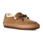 נעלי מוקסין אג UGG חום זמש דגם Quill slip-on בטנה צמרירית שרוכי עור סוליית גומי
