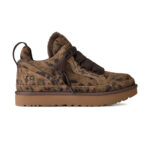 סניקרס אג UGG חום מנוקד זמש בד רשת גזרת מיד דגם Lowmel spotted ריפוד פרוותי סוליית EVA
