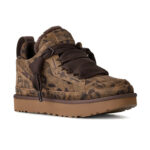 סניקרס אג UGG חום מנוקד זמש בד רשת גזרת מיד דגם Lowmel spotted ריפוד פרוותי סוליית EVA