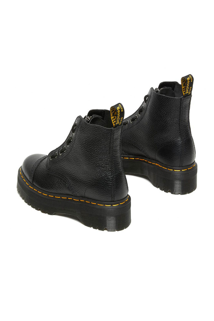 מגפי עור דוקטור מרטנס DR. MARTENS שחור עור Nappa דגם Sinclair רוכסן קדמי וינטג’ משופשף