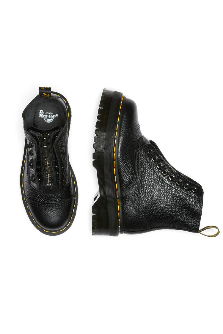 המגפי עור דוקטור מרטנס DR. MARTENS שחור עור Nappa דגם Sinclair רוכסן קדמי וינטג’ משופשף