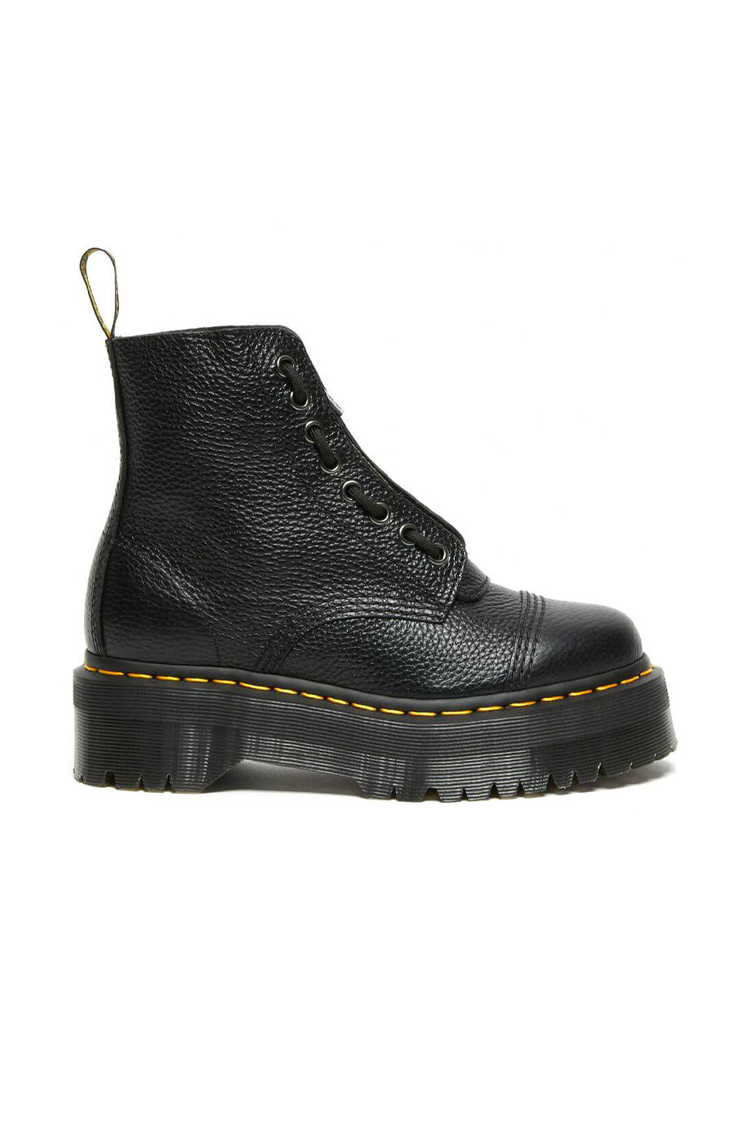מגפי עור דוקטור מרטנס DR. MARTENS שחור עור Nappa דגם Sinclair רוכסן קדמי וינטג’ משופשף