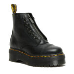 מגפי עור דוקטור מרטנס DR. MARTENS שחור עור Nappa דגם Sinclair רוכסן קדמי וינטג’ משופשף