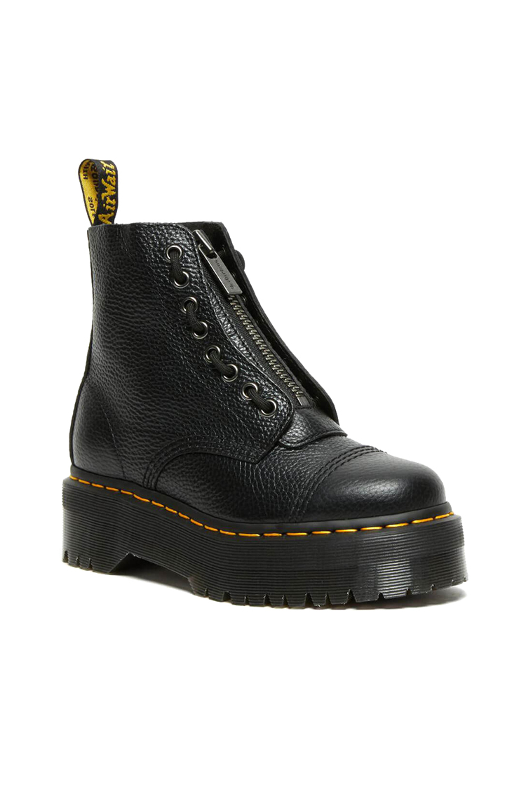 מגפי עור דוקטור מרטנס DR. MARTENS שחור עור Nappa דגם Sinclair רוכסן קדמי וינטג' משופשף