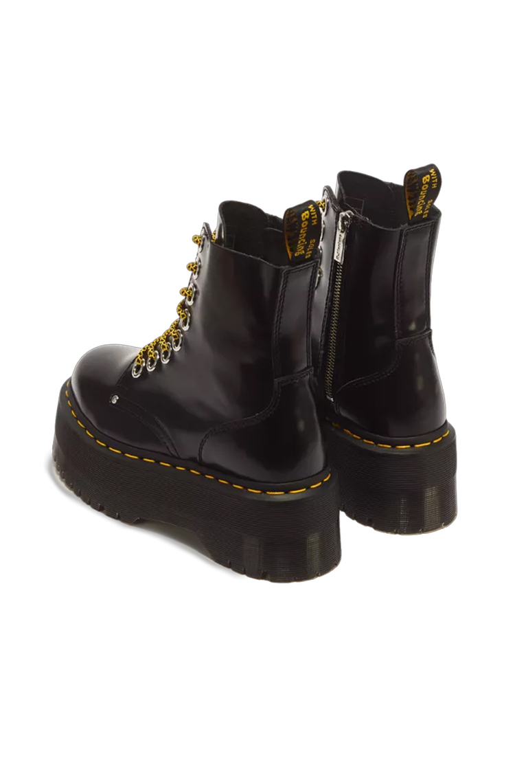 מגפי פלטפורמה דוקטור מרטינס DR. MARTENS שחור עור buttero דגם Jadon Max רוכסן צד סוליה 5.6 ס”מ