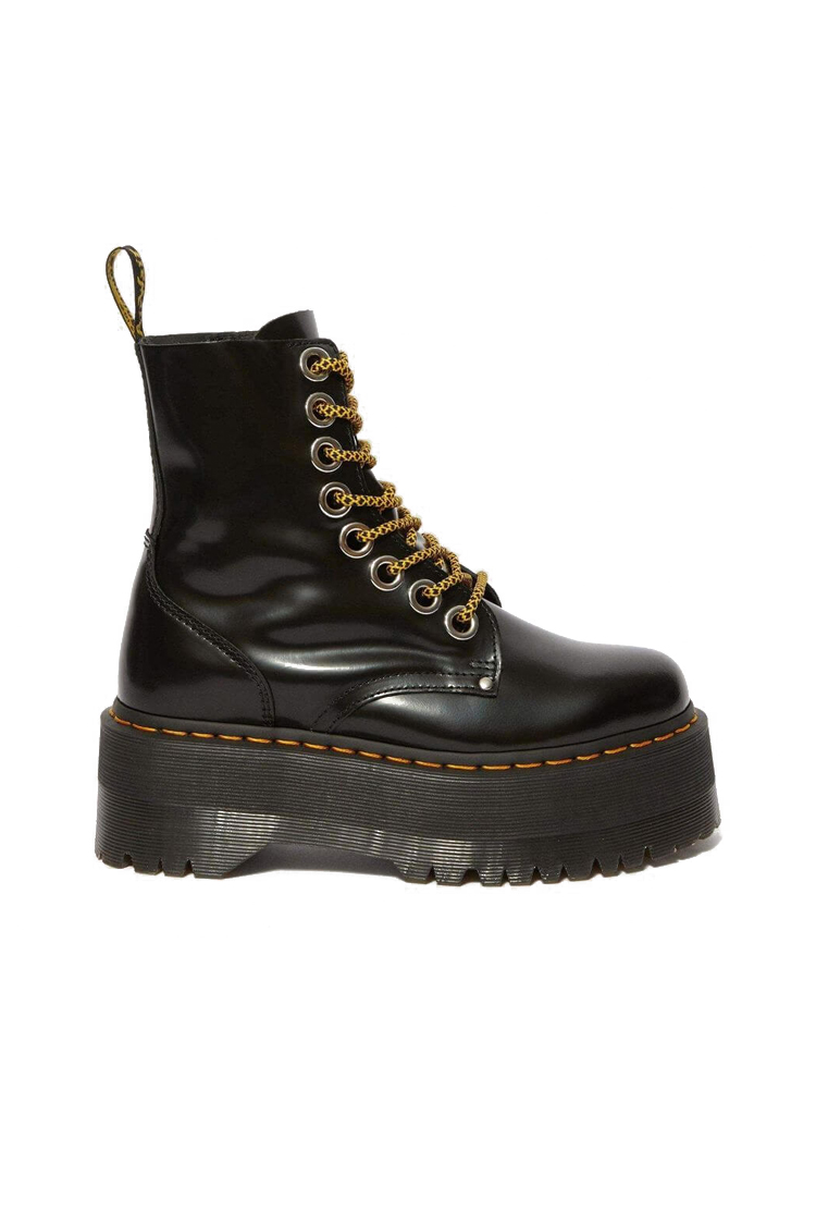 מגפי פלטפורמה דוקטור מרטינס DR. MARTENS שחור עור buttero דגם Jadon Max רוכסן צד סוליה 5.6 ס”מ