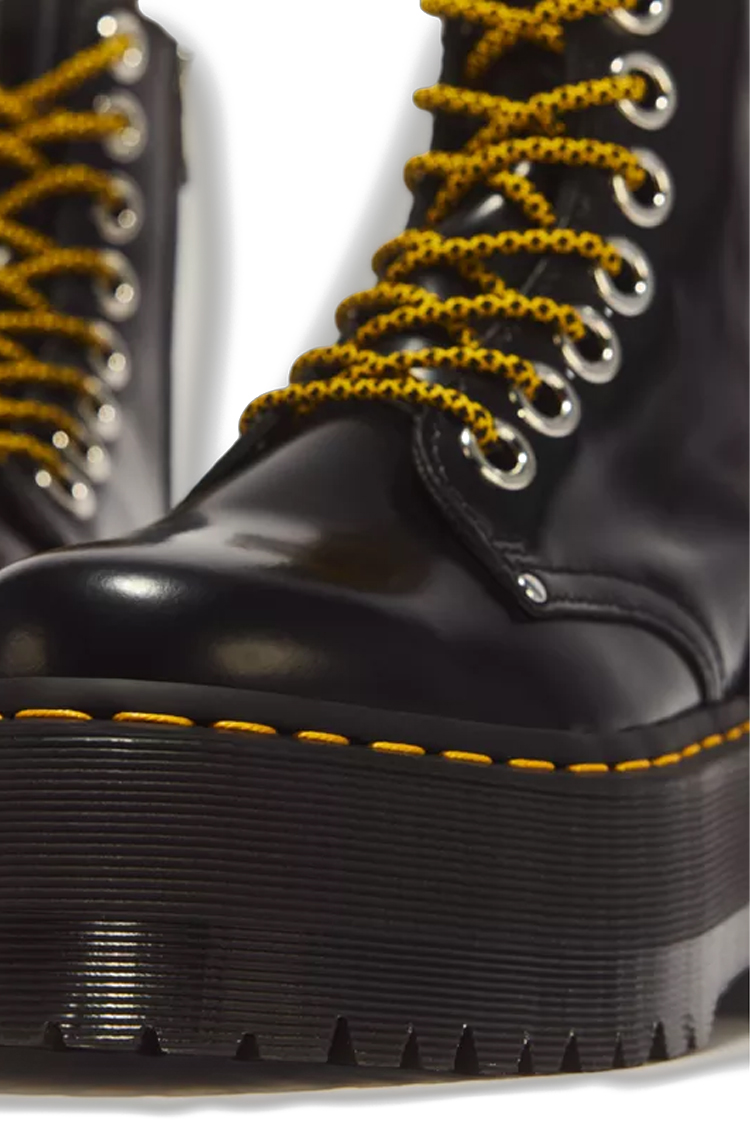 מגפי פלטפורמה דוקטור מרטינס DR. MARTENS שחור עור buttero דגם Jadon Max רוכסן צד סוליה 5.6 ס”מ