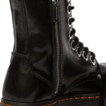 מגפי פלטפורמה דוקטור מרטינס DR. MARTENS שחור עור buttero דגם Jadon Max רוכסן צד סוליה 5.6 ס”מ