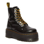 מגפי פלטפורמה דוקטור מרטינס DR. MARTENS שחור עור buttero דגם Jadon Max רוכסן צד סוליה 5.6 ס”מ