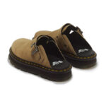 כפכפי פלטפורמה זמש דוקטור מרטינס DR. MARTENS בז’ דגם Zebzag Suede רצועות אבזם סוליה כרית אוויר