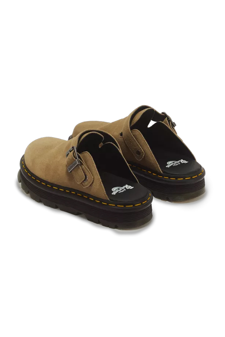 כפכפי פלטפורמה זמש דוקטור מרטינס DR. MARTENS בז’ דגם Zebzag Suede רצועות אבזם סוליה כרית אוויר