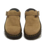 כפכפי פלטפורמה זמש דוקטור מרטינס DR. MARTENS בז’ דגם Zebzag Suede רצועות אבזם סוליה כרית אוויר