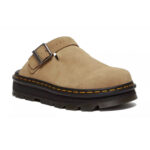 כפכפי פלטפורמה זמש דוקטור מרטינס DR. MARTENS בז’ דגם Zebzag Suede רצועות אבזם סוליה כרית אוויר
