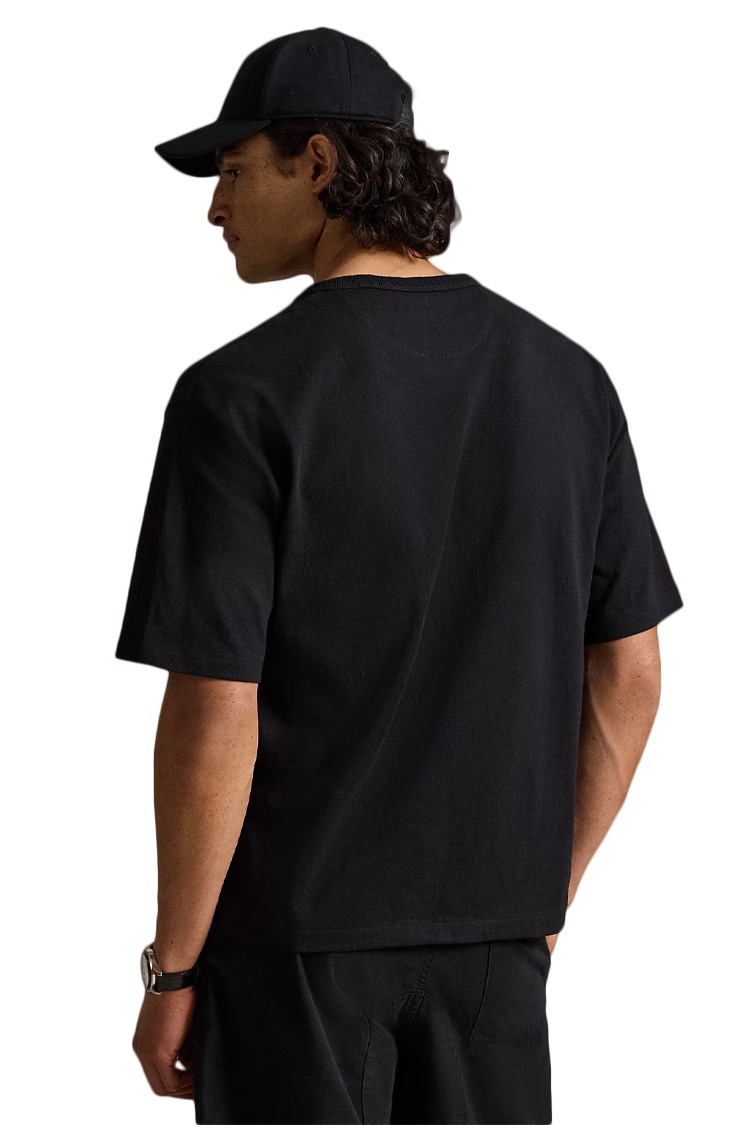 טי שירט פולו ראלף לורן POLO RALPH LAUREN שחור כותנה נינוח דגם Relaxed fit jersey רקמת לוגו חזה