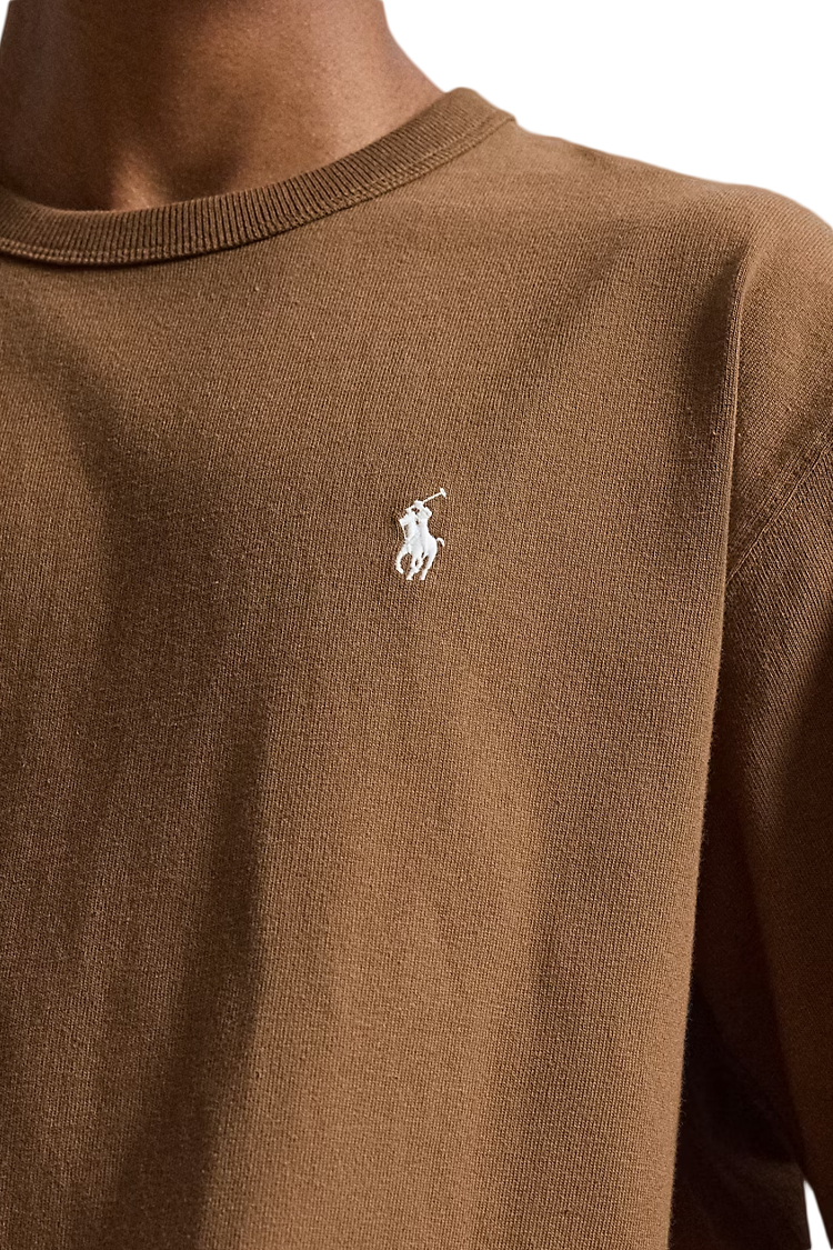 טי שירט פולו ראלף לורן POLO RALPH LAUREN חום כותנה נינוח דגם Relaxed fit jersey רקמת לוגו חזה
