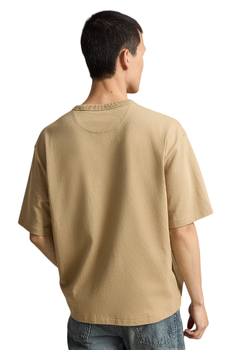 טי שירט פולו ראלף לורן POLO RALPH LAUREN חאקי כותנה נינוח דגם Relaxed fit jersey רקמת לוגו חזה