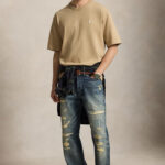 טי שירט פולו ראלף לורן POLO RALPH LAUREN חאקי כותנה נינוח דגם Relaxed fit jersey רקמת לוגו חזה