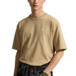 טי שירט פולו ראלף לורן POLO RALPH LAUREN חאקי כותנה נינוח דגם Relaxed fit jersey רקמת לוגו חזה
