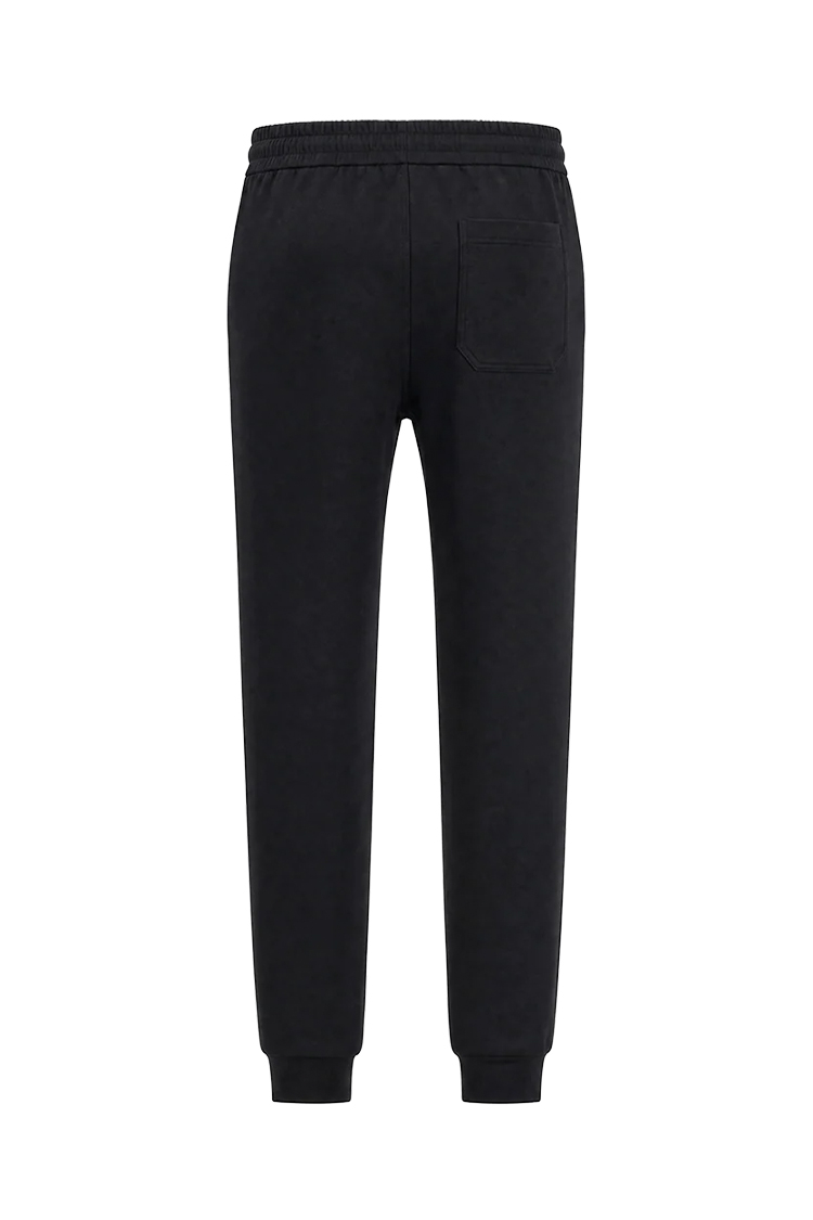 מכנס ג’וגר באוור BALR שחור כותנה דגם Relaxed Jogger גזרה משוחררת לוגו רקום