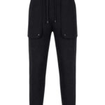 מכנס ג’וגר באוור BALR שחור כותנה דגם Relaxed Jogger גזרה משוחררת לוגו רקום