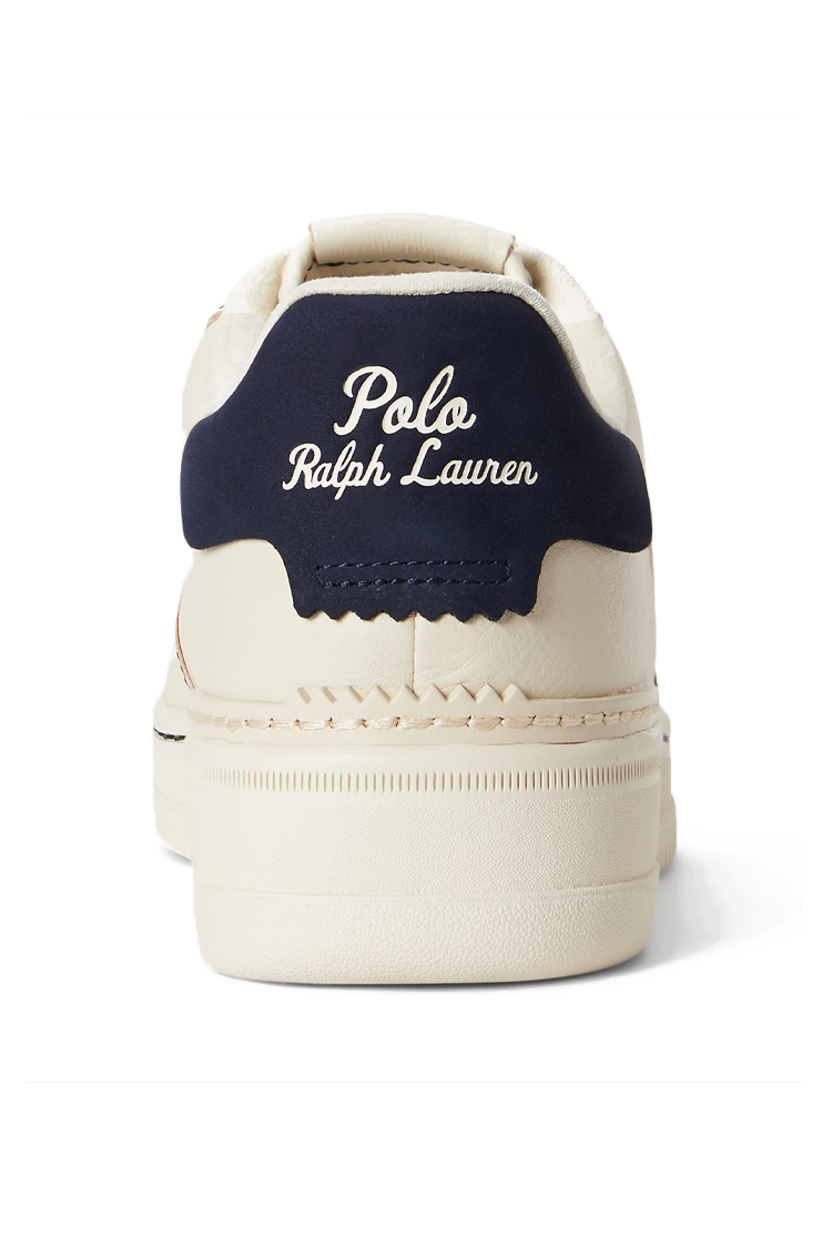 סניקרס פולו ראלף לורן POLO RALPH LAUREN שמנת עור גזרת מיד דגם Masters court leather trainer