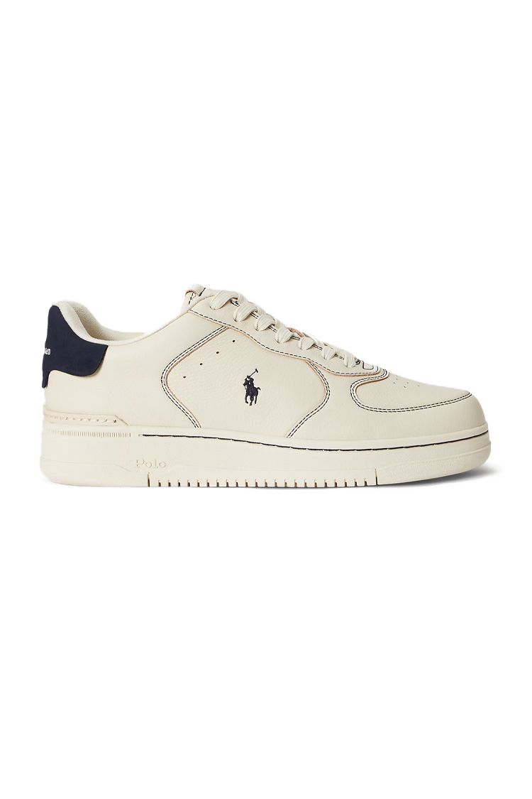 סניקרס פולו ראלף לורן POLO RALPH LAUREN שמנת עור גזרת מיד דגם Masters court leather trainer