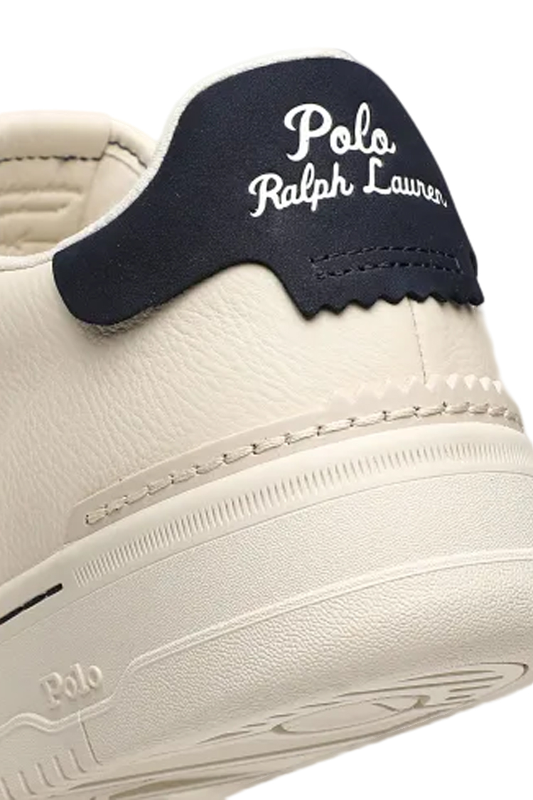 סניקרס פולו ראלף לורן POLO RALPH LAUREN שמנת עור גזרת מיד דגם Masters court leather trainer