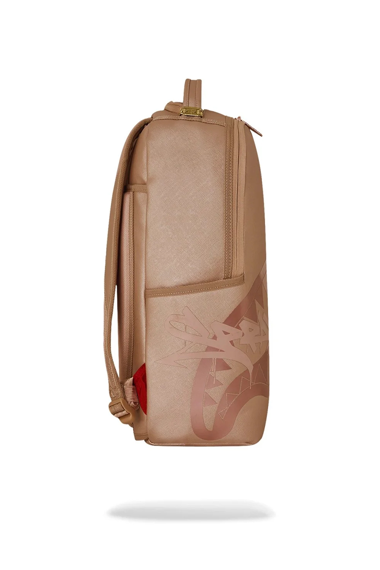 תיק גב ספרייגראונד SPRAYGROUND גברים נשים חום פוליויניל תבליט כריש דגם Pink ghost drip תא למחשב