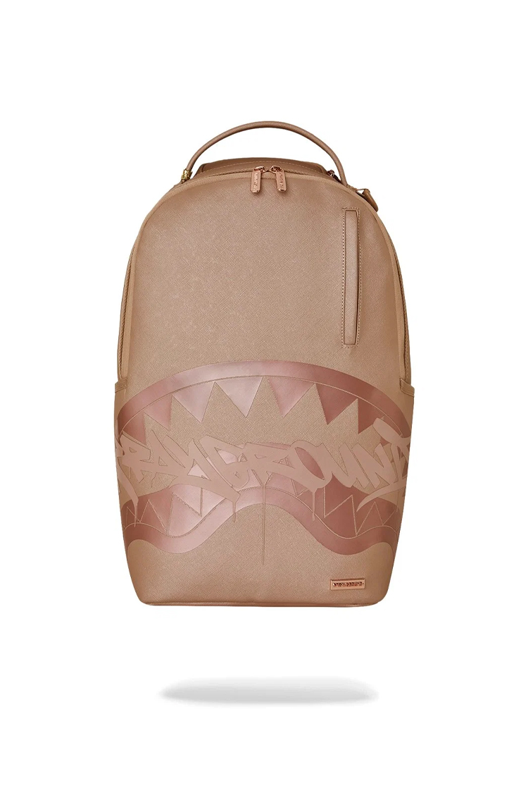 תיק גב ספרייגראונד SPRAYGROUND גברים נשים חום פוליויניל תבליט כריש דגם Pink ghost drip תא למחשב