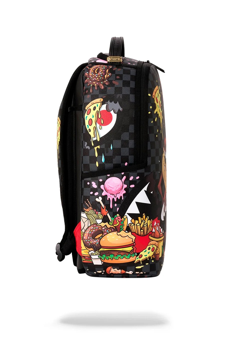 תיק גב ספרייגראונד SPRAYGROUND שחור פוליויניל דמוי עור מחשב נייד דגם Looney tunes taz beast feast הדפס טאז משבצות