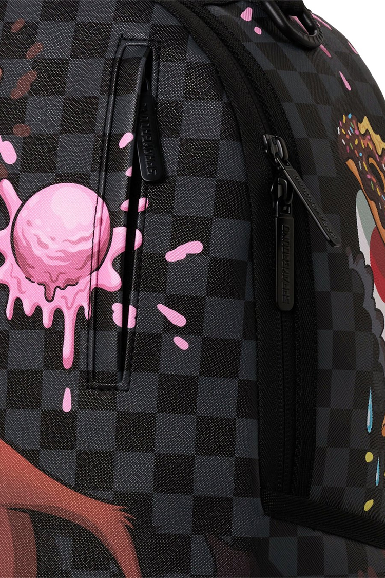 תיק גב ספרייגראונד SPRAYGROUND שחור פוליויניל דמוי עור מחשב נייד דגם Looney tunes taz beast feast הדפס טאז משבצות