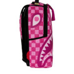 תיק גב ספרייגראונד SPRAYGROUND ורוד ספיאנו PVC מחשב נייד דגם New AI pattern הדפס דיגיטלי מלתעות כריש