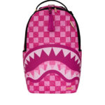 תיק גב ספרייגראונד SPRAYGROUND ורוד ספיאנו PVC מחשב נייד דגם New AI pattern הדפס דיגיטלי מלתעות כריש