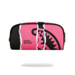 קלמר ספרייגראונד SPRAYGROUND ורוד דמוי עור פוליויניל דגם Shark central duality tear קרעים מלתעות כריש רוכסן