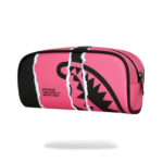 קלמר ספרייגראונד SPRAYGROUND ורוד דמוי עור פוליויניל דגם Shark central duality tear קרעים מלתעות כריש רוכסן