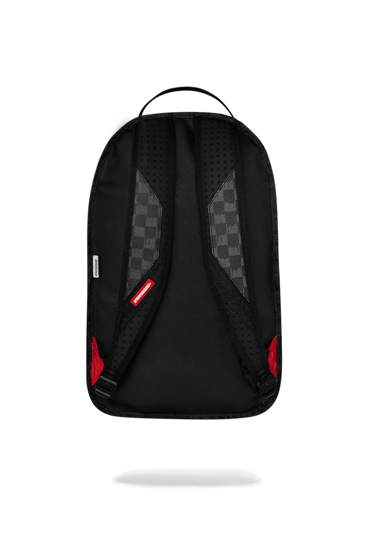 תיק גב ספרייגראונד SPRAYGROUND שחור סגול פוליויניל דמוי עור דו צדדי דגם New reversible backpack v2 מלתעות כריש