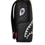 תיק גב ספרייגראונד SPRAYGROUND שחור סגול פוליויניל דמוי עור דו צדדי דגם New reversible backpack v2 מלתעות כריש
