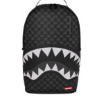 תיק גב ספרייגראונד SPRAYGROUND שחור סגול פוליויניל דמוי עור דו צדדי דגם New reversible backpack v2 מלתעות כריש