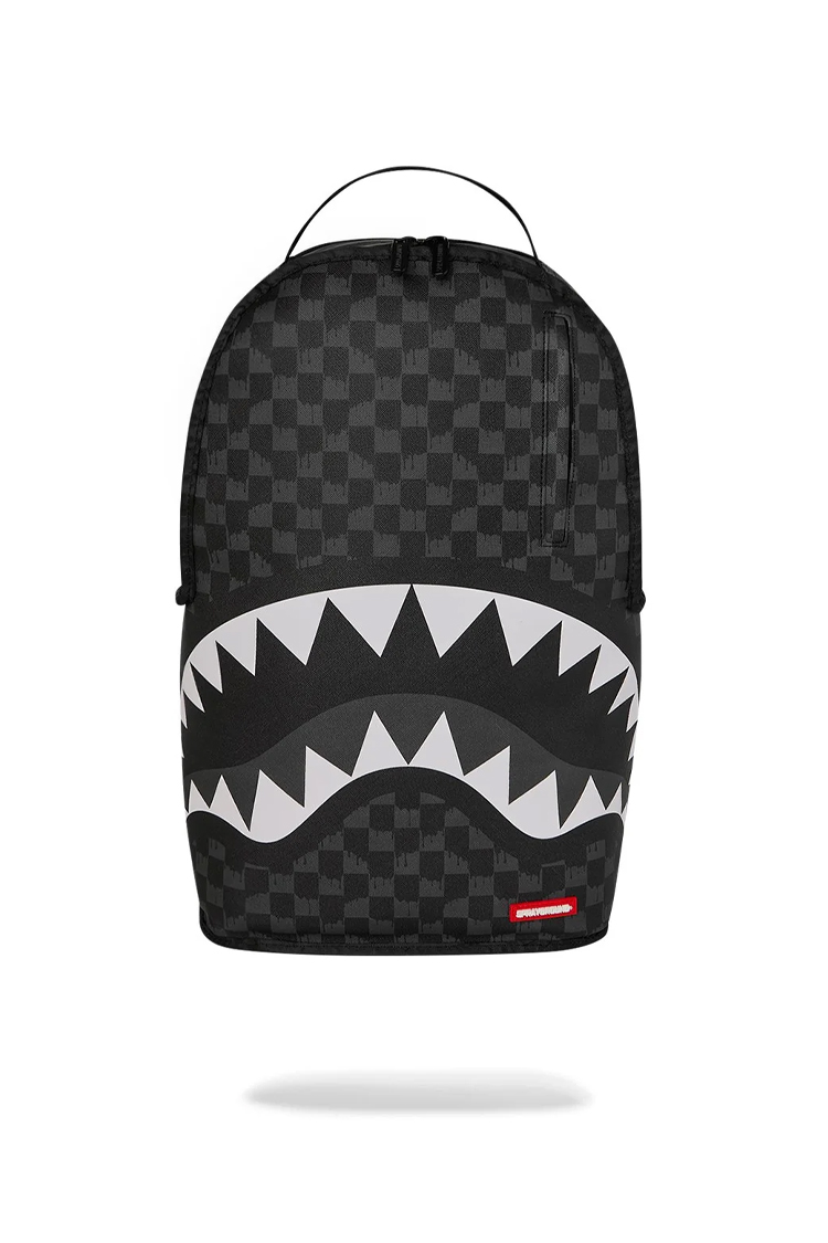 תיק גב ספרייגראונד SPRAYGROUND שחור סגול פוליויניל דמוי עור דו צדדי דגם New reversible backpack v2 מלתעות כריש
