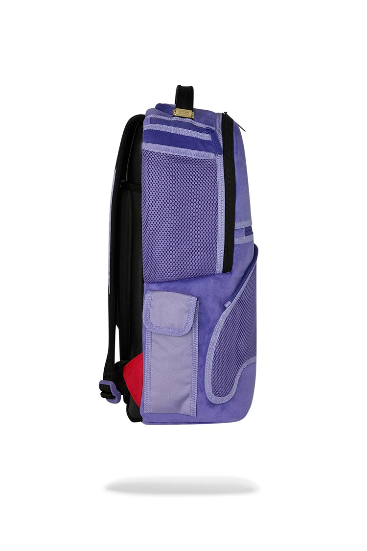 תיק גב ספרייגראונד SPRAYGROUND שחור סגול פוליויניל דמוי עור דו צדדי דגם New reversible backpack v2 מלתעות כריש