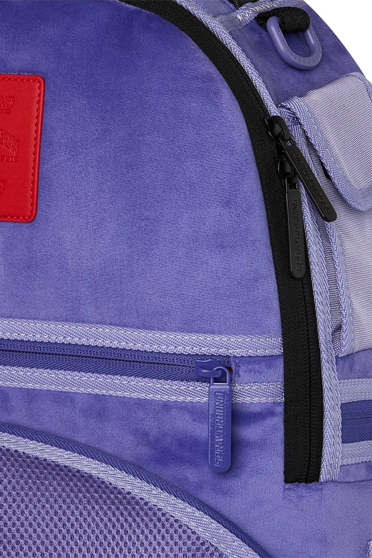 תיק גב ספרייגראונד SPRAYGROUND שחור סגול פוליויניל דמוי עור דו צדדי דגם New reversible backpack v2 מלתעות כריש