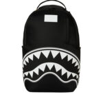 תיק גב ספרייגראונד SPRAYGROUND גברים נשים שחור/לבן ניילון רקמת כריש דגם Shark central tonal תא למחשב
